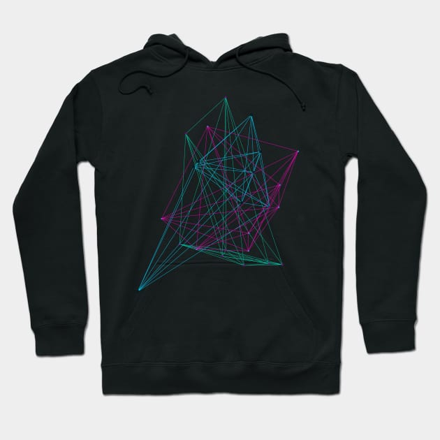 Futuristic Neon Node Network - Blockchain & Sci-Fi Inspired Design Hoodie by JDWFoto